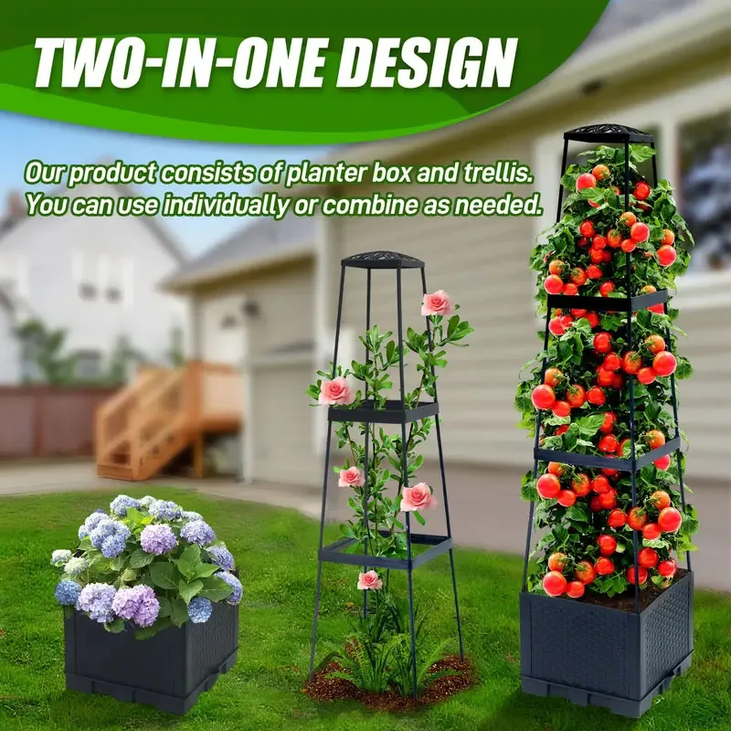 Indoor Herb Garden - Torre para tomates con caja de
