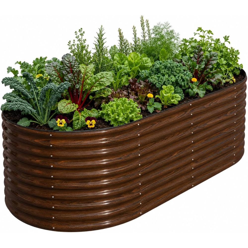 Raised Garden Bed - Jardinera elevada ovalada de 36 pulgadas