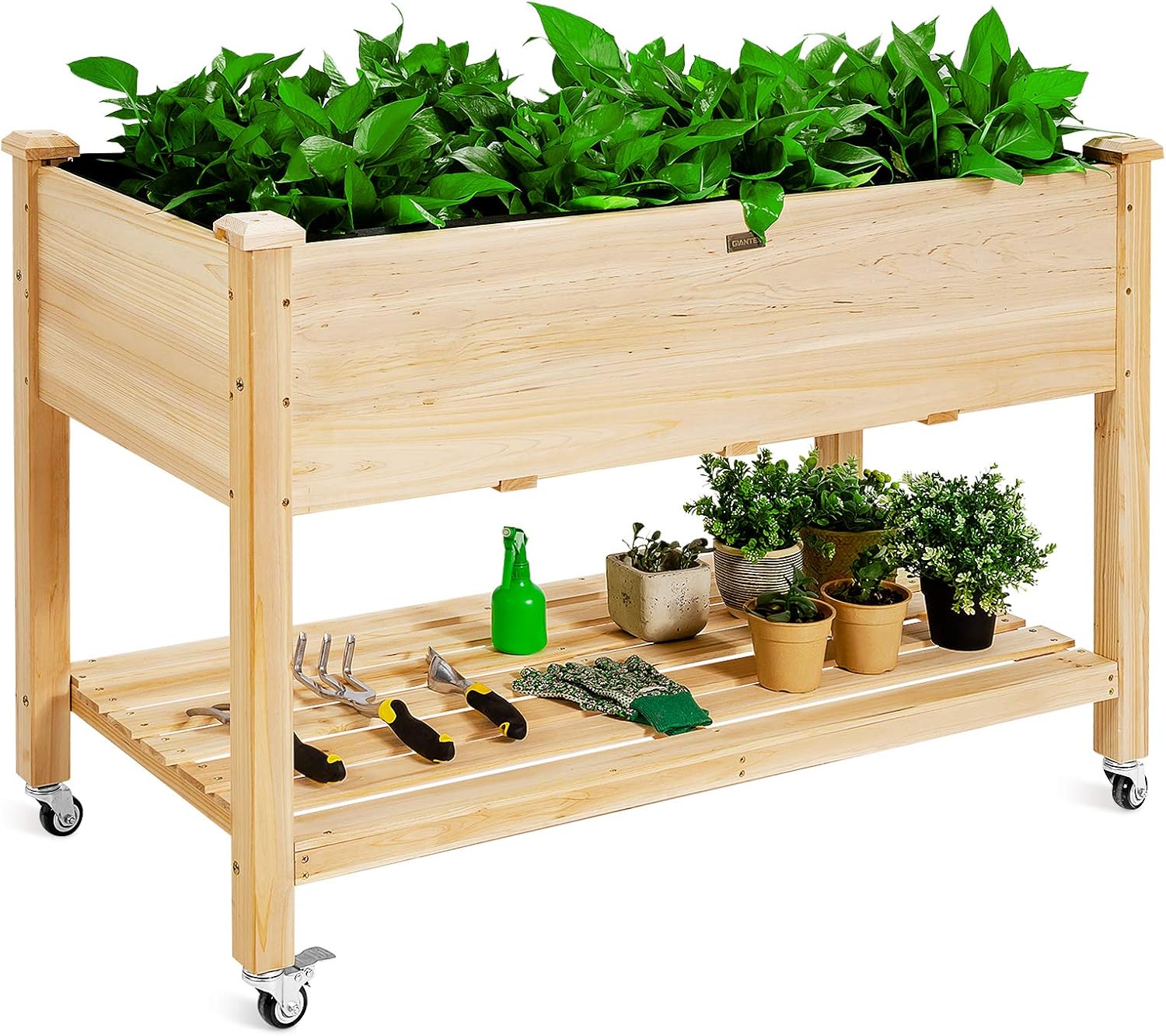 Raised Garden Bed - Jardinera Elevada de Madera con Ruedas