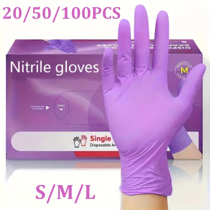 Garden Gloves - 50/100 Uds guantes de nitrilo violeta