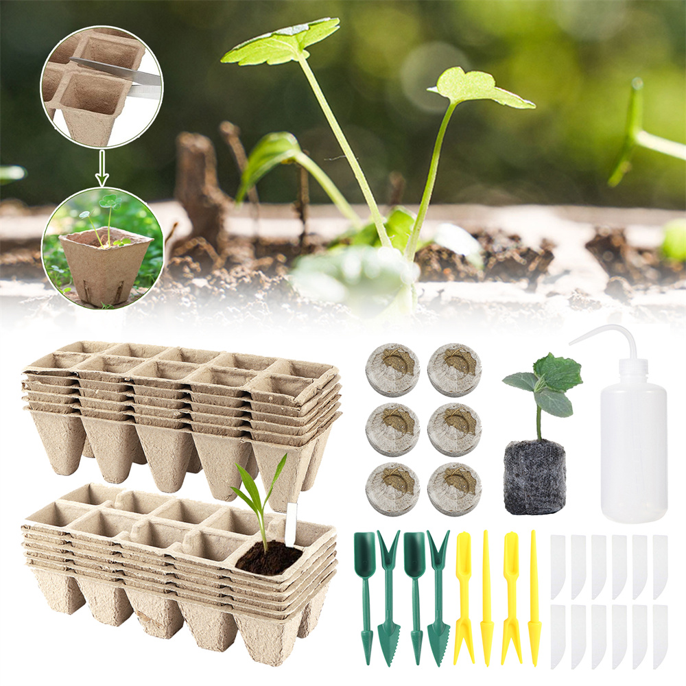 Seed Starter Tray - Kit de caja de vivero biodegradable