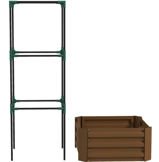 Raised Garden Bed - Jardinera Elevada, Jardinera Galvanizada con Jaula