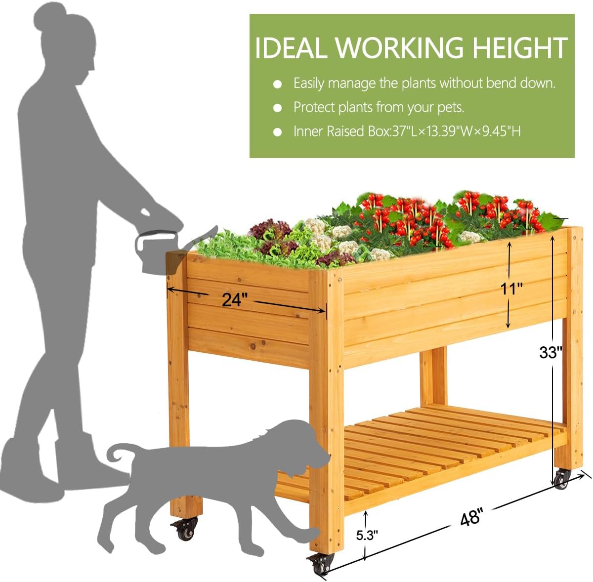 Jardinera Elevada Móvil de Mad - Raised Garden Bed reseña y precio
