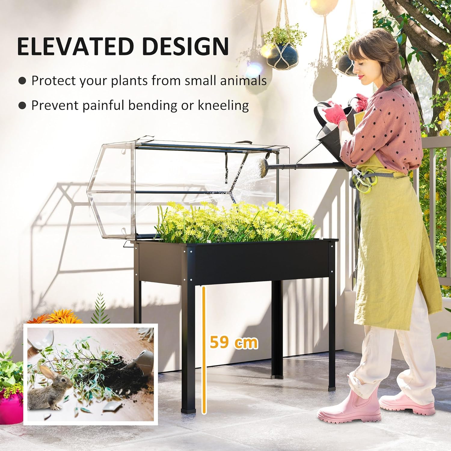 Jardinera Elevada Negra para U - Raised Garden Bed reseña y precio