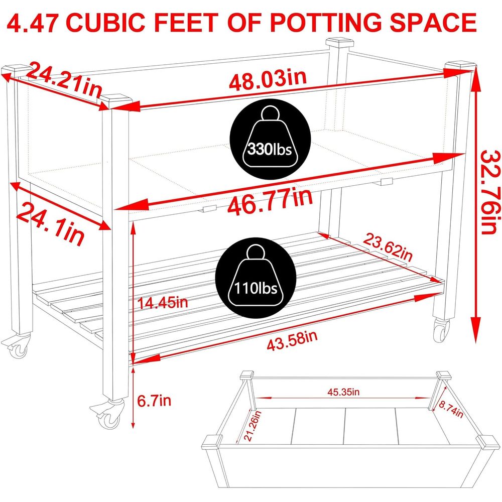 Jardinera Elevada Grande de 48 - Raised Garden Bed reseña y precio