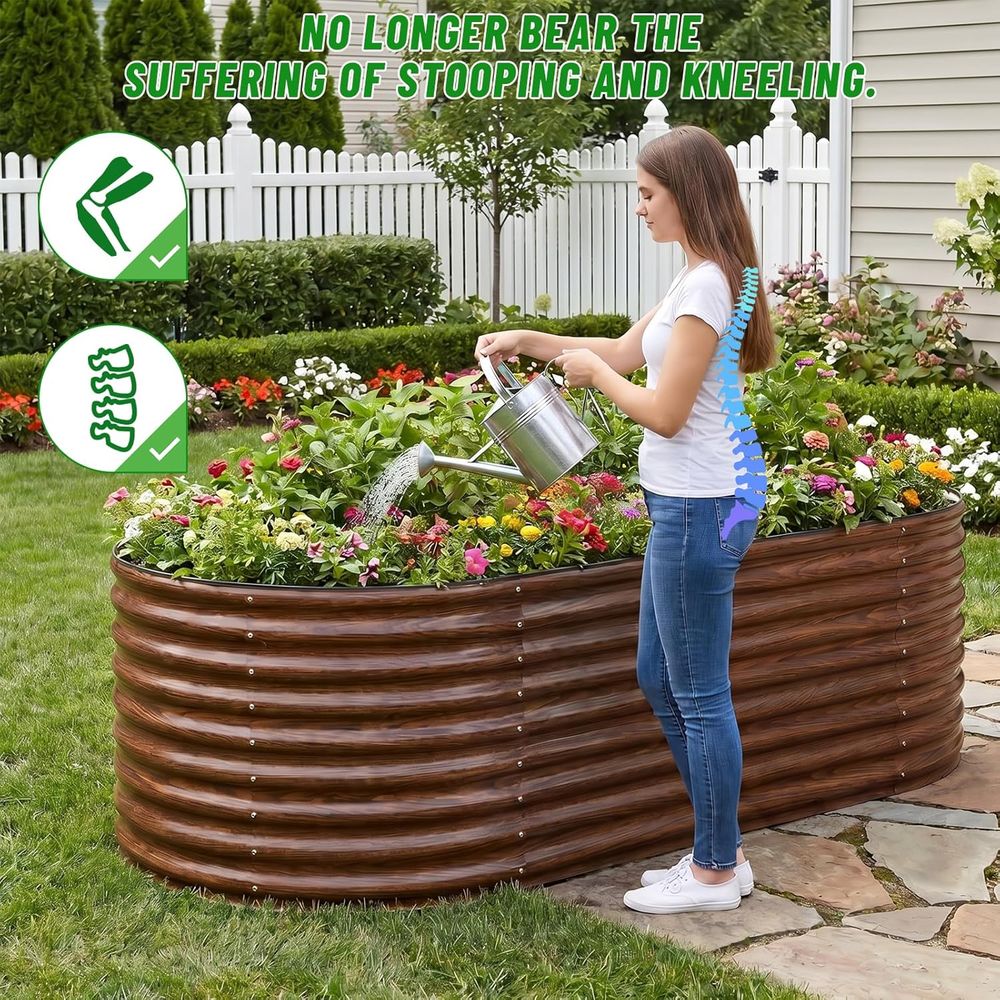 Jardinera elevada ovalada de 3 - Raised Garden Bed reseña y precio