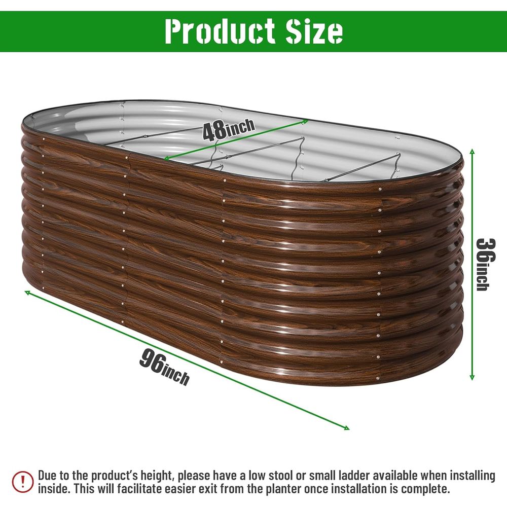 Jardinera elevada ovalada de 3 - Raised Garden Bed reseña y precio