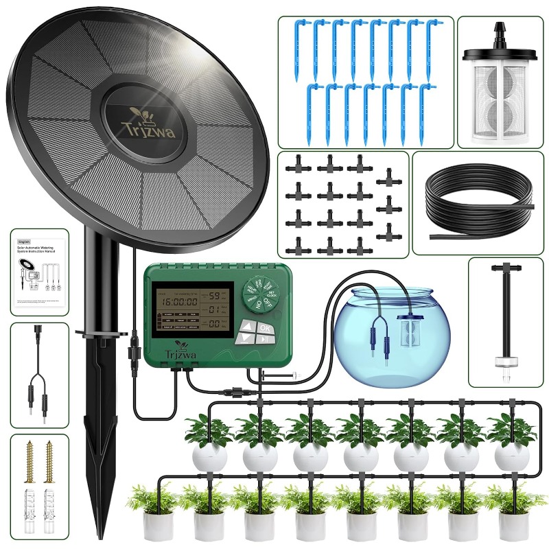 Equipo de riego solar, kit de  - Self Watering Planter reseña y precio