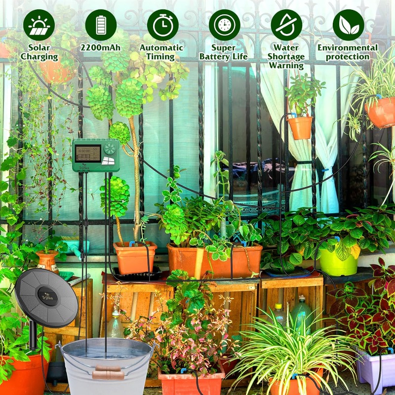 Equipo de riego solar, kit de  - Self Watering Planter reseña y precio
