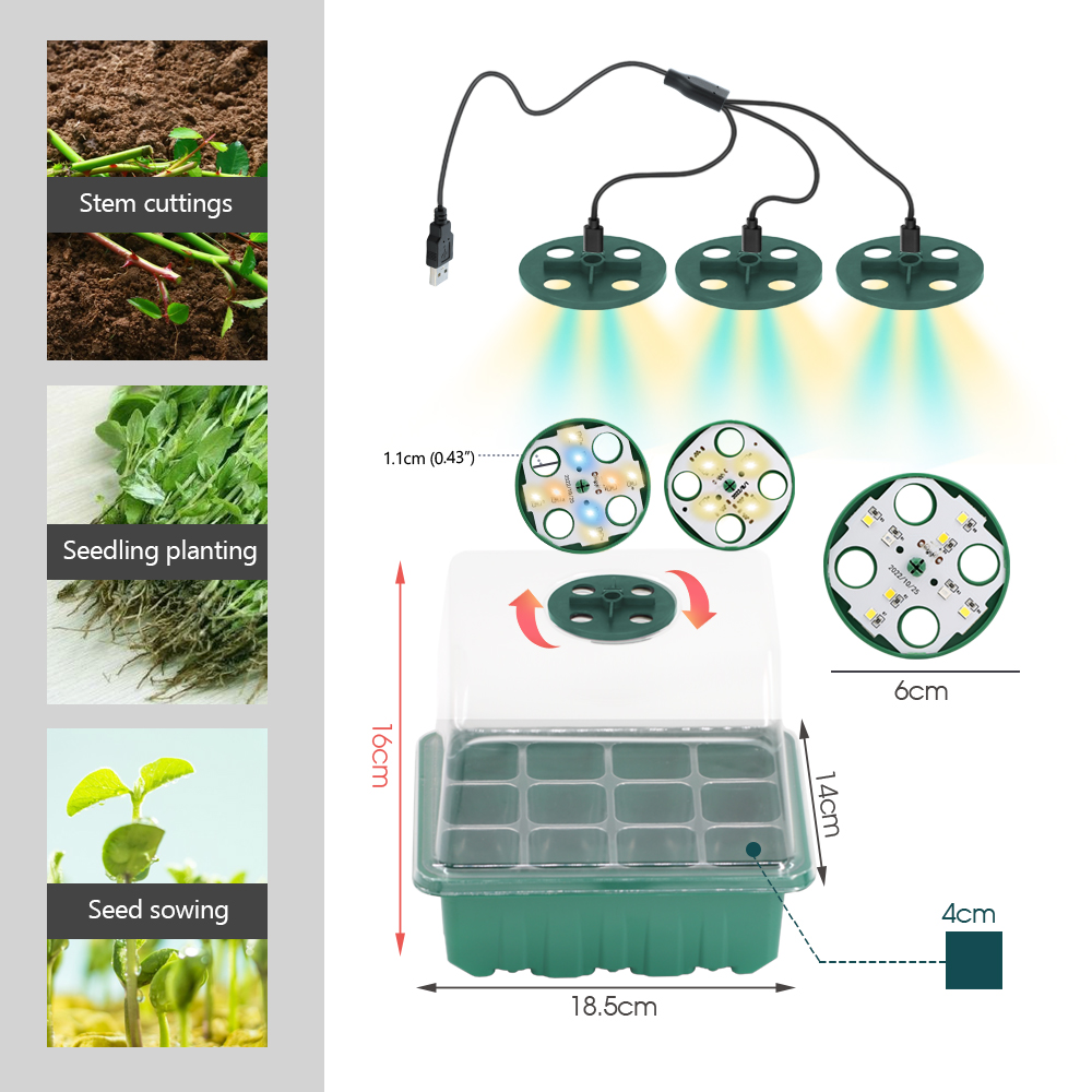 Macetas LED para vivero con lu - Seed Starter Tray reseña y precio