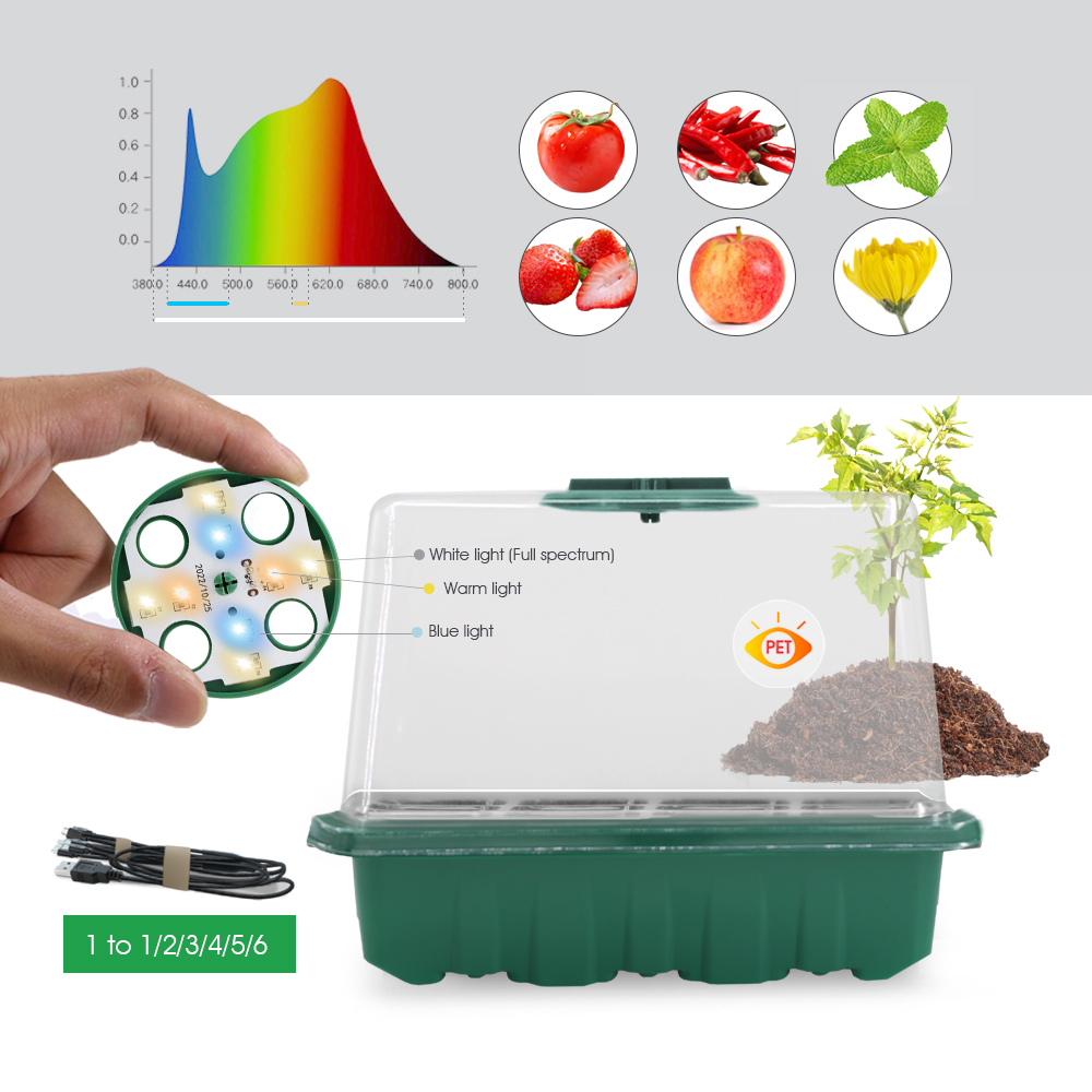 Macetas LED para vivero con lu - Seed Starter Tray reseña y precio